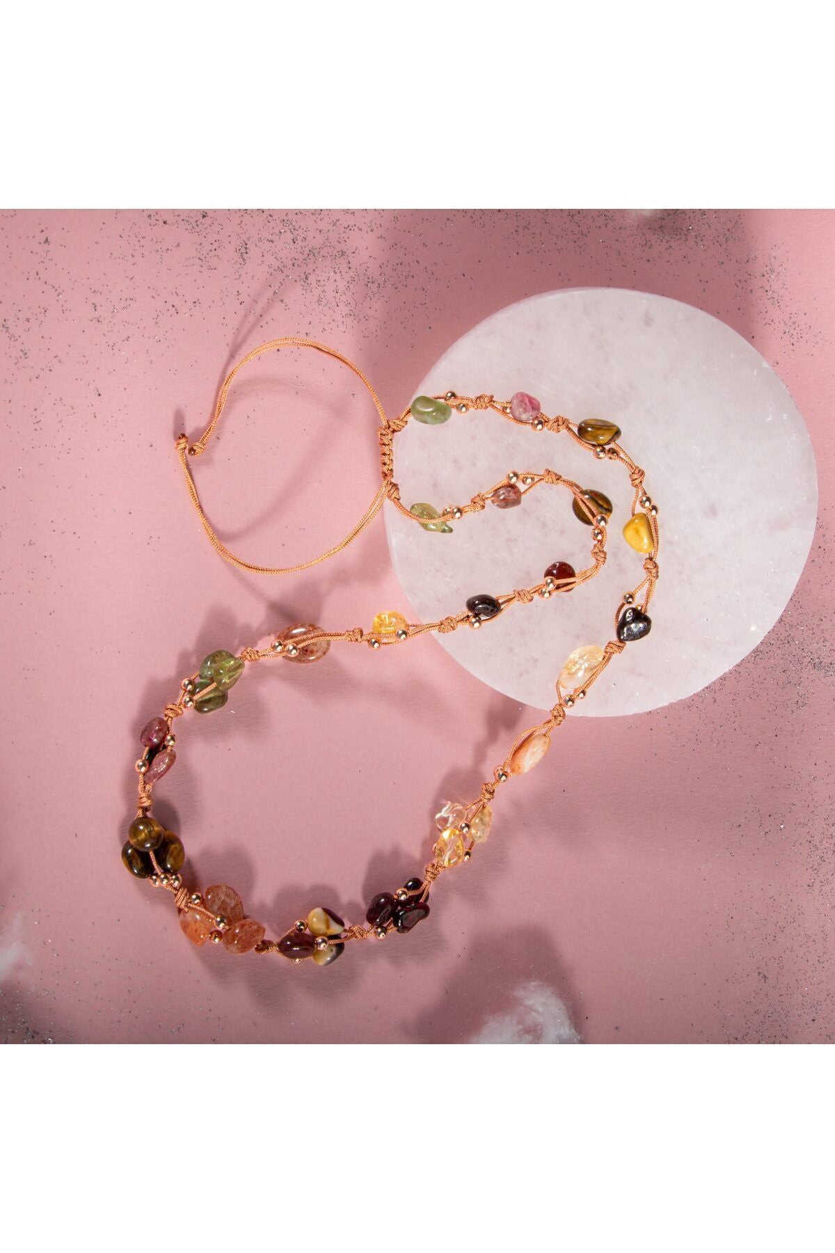 Leo Natural Stone Necklace and Bracelet, Genuine Stone Necklace, Bracelet and Natural Stone Set — image 2