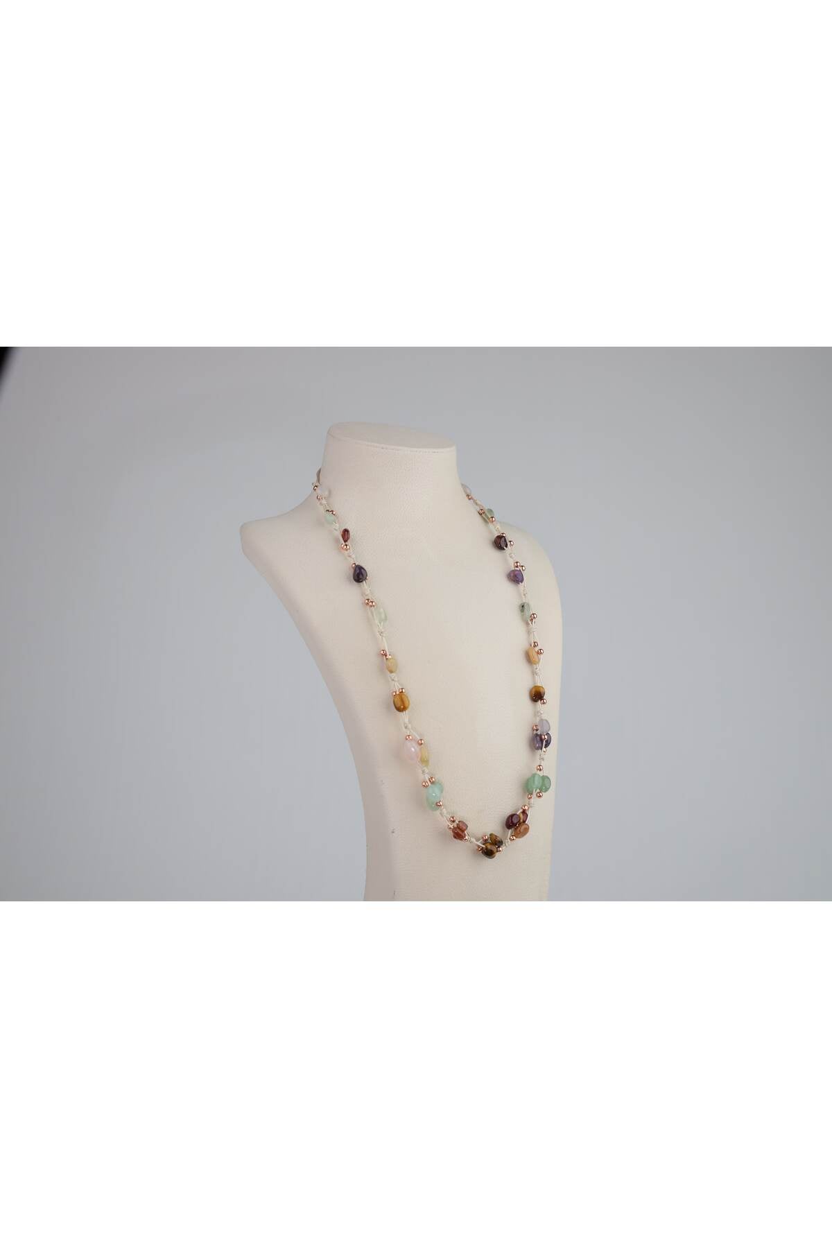 Virgo Natural Stone Necklace and Bracelet, Genuine Natural Stone Jewelry Set — image 2