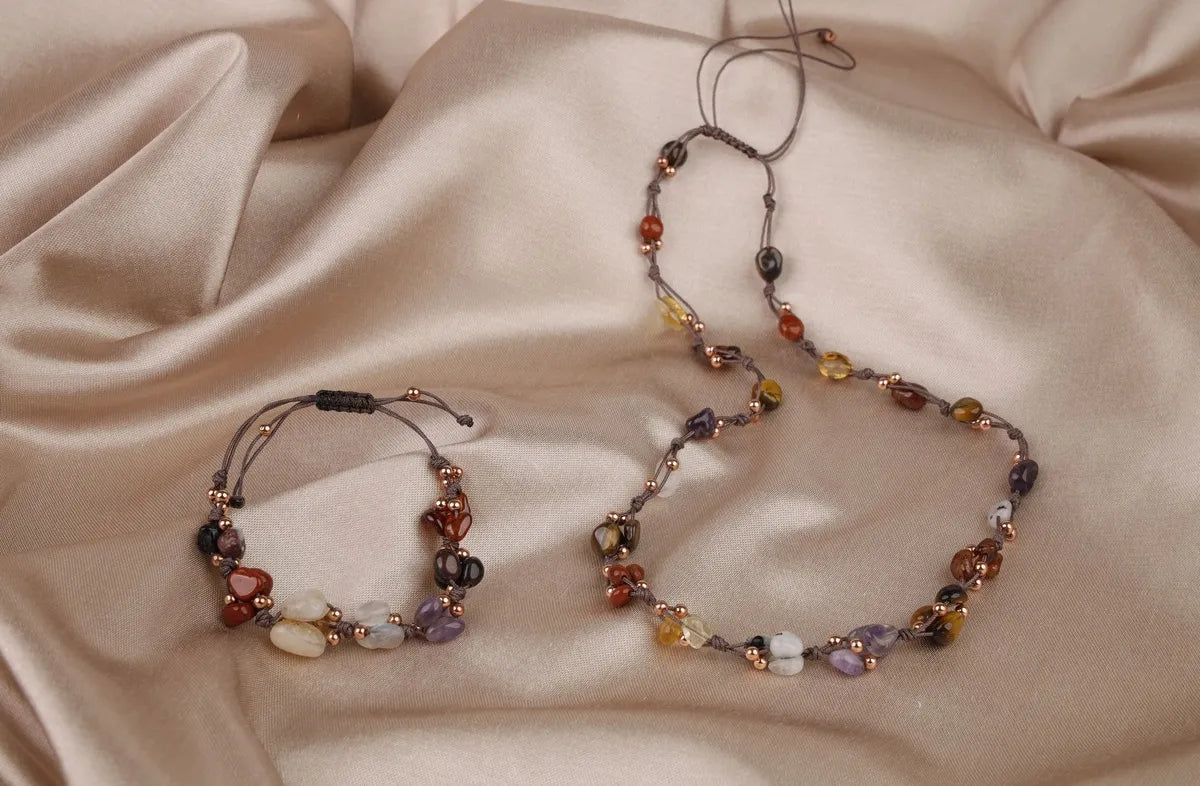 Scorpio Natural Stone Necklace and Bracelet, Genuine Stone, Necklace, Bracelet, Jewelry Set — image 1