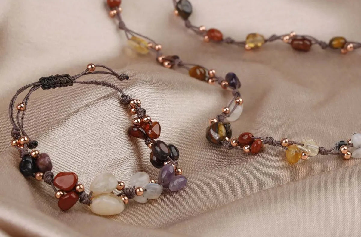 Scorpio Natural Stone Necklace and Bracelet, Genuine Stone, Necklace, Bracelet, Jewelry Set — image 4