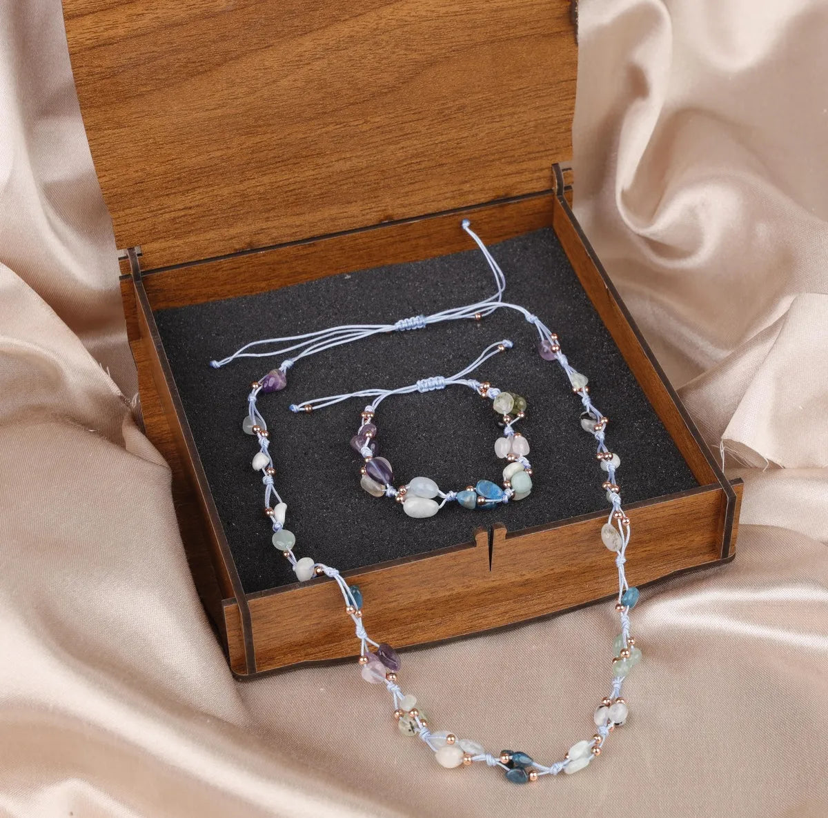 Pisces Natural Stone Necklace and Bracelet Set, Natural Stone, Bracelet, Necklace — image 1