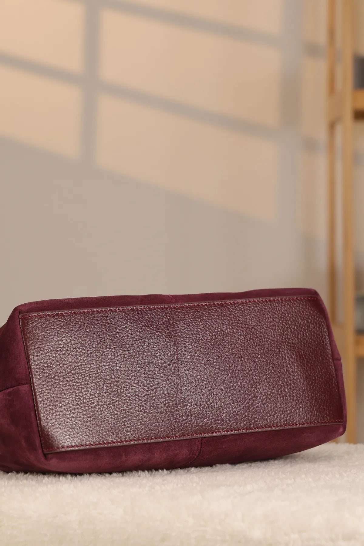 Dusty Rose Genuine Suede Shoulder Bag - Hand-Carry - With Shoulder Strap — image 5