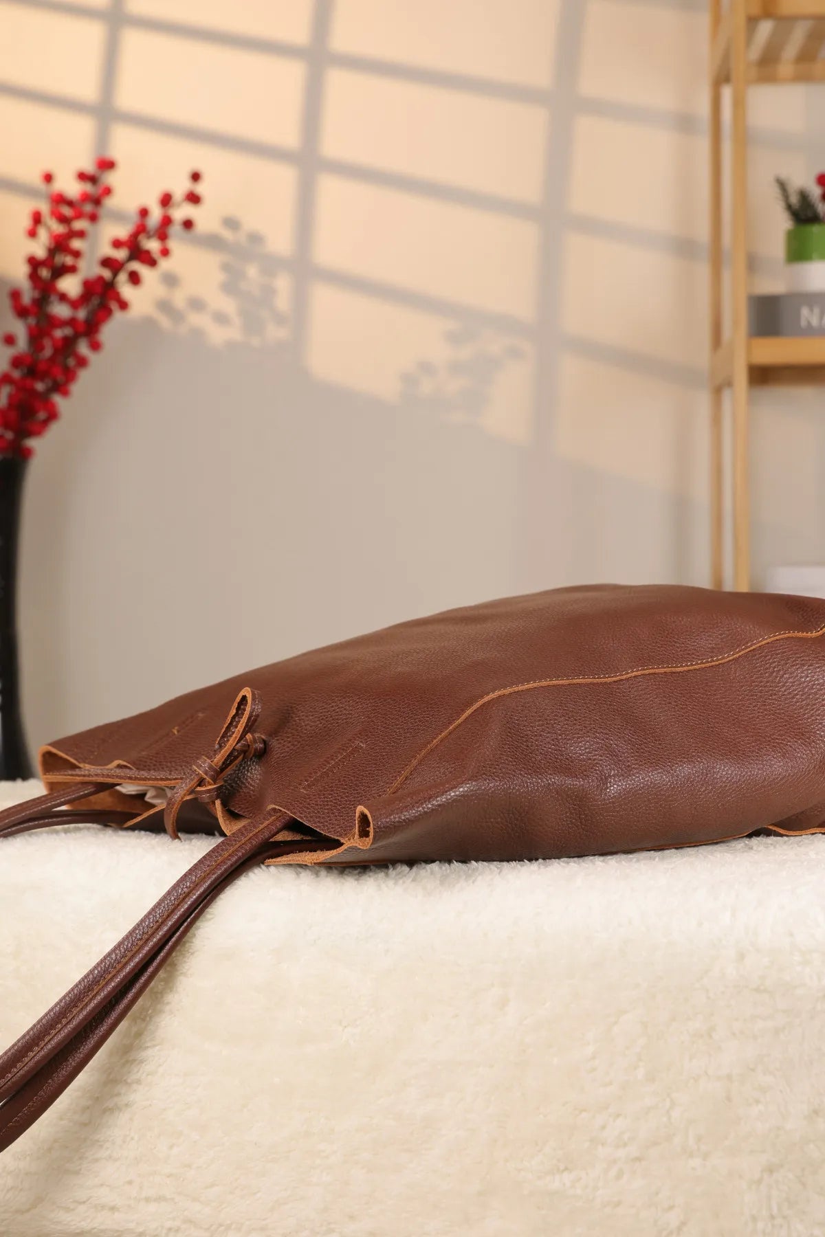 Kahve Renk Soft Deri Çanta - 40369 , Hakiki Deri Çanta , Iç Cepli , Tote — görsel 2