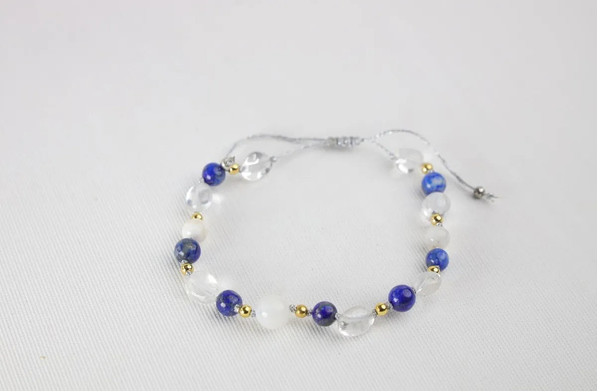 Lapis Lazuli - Quartz - Hematite Natural Stone 925 Silver Pendant - Necklace / Bracelet, Genuine Natural Stone, Jewelry — image 3
