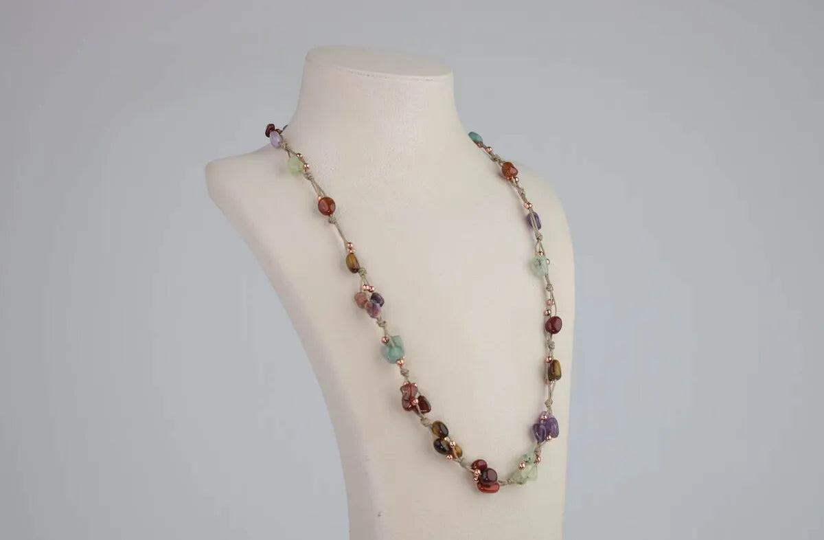Capricorn Natural Stone Necklace and Bracelet, Genuine Natural Stone, Jewelry Set, Necklace — image 2