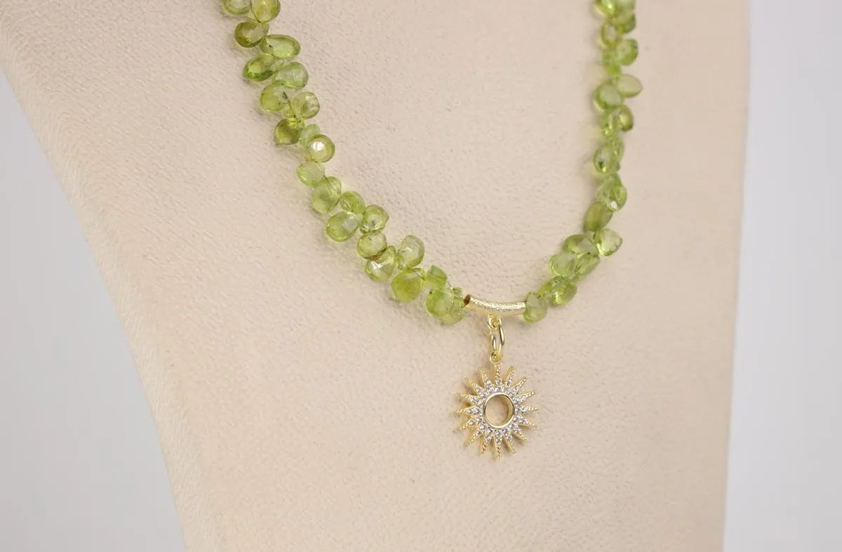 Peridot Natural Stone 925 Silver Necklace / Bracelet, Jewelry, Genuine Natural Stone — image 4