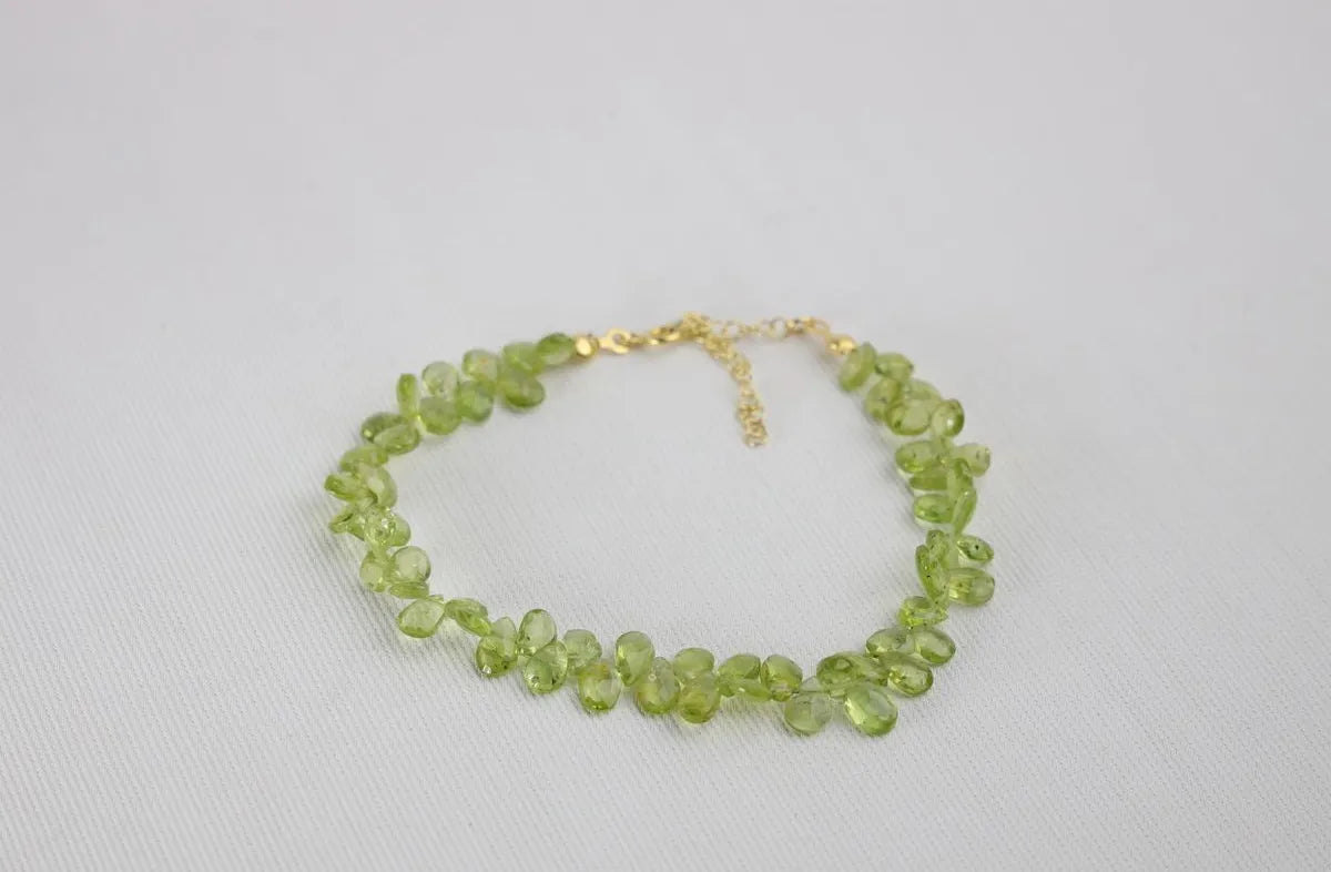 Peridot Natural Stone 925 Silver Necklace / Bracelet, Jewelry, Genuine Natural Stone — image 5