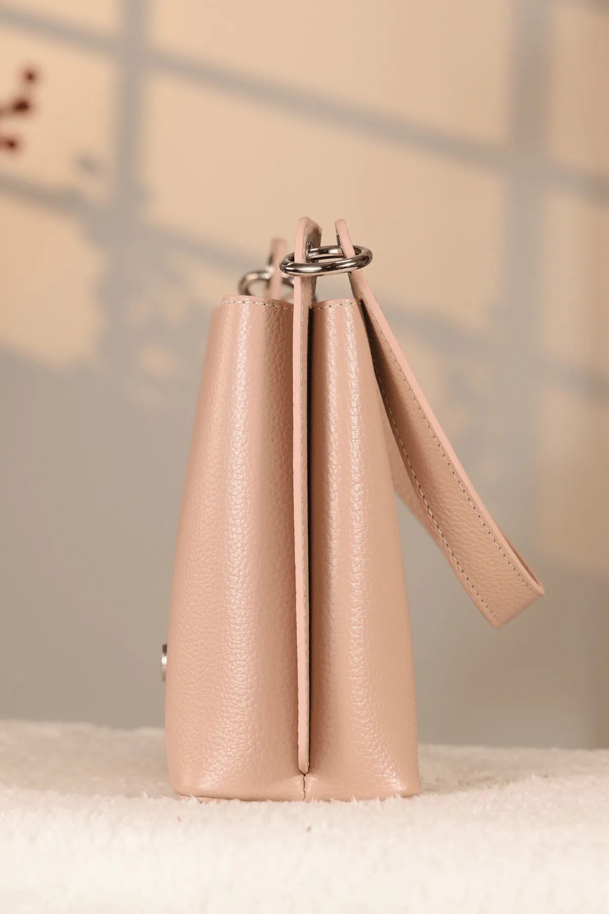 Rose Gold Genuine Leather Bag - With Shoulder Strap and With Inner Makeup Bag — image 2