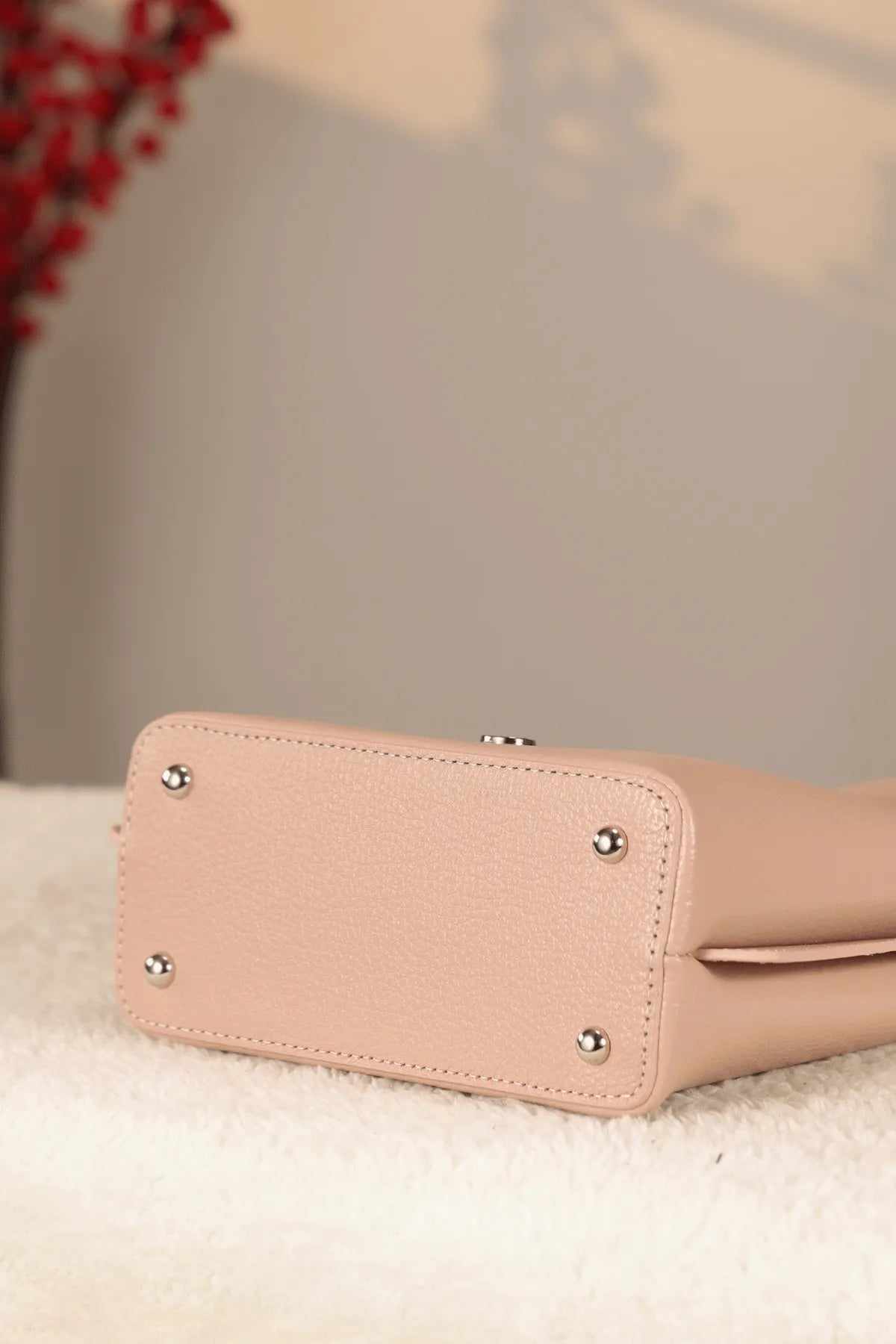 Rose Gold Genuine Leather Bag - With Shoulder Strap and With Inner Makeup Bag — image 4