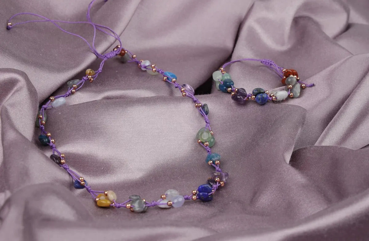 Sagittarius Natural Stone Necklace and Bracelet, Necklace, Bracelet, Genuine Natural Stone, Jewelry Set — image 5