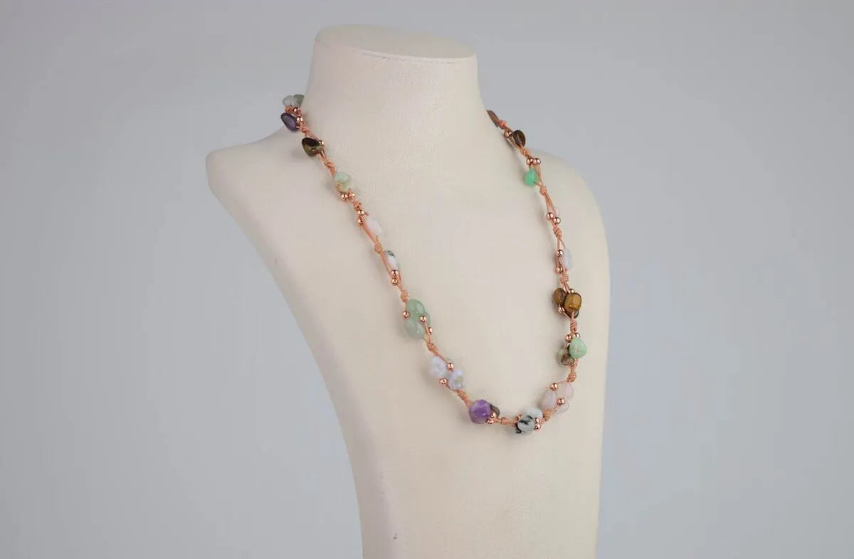Cancer Natural Stone Necklace and Bracelet, 100% Genuine Natural Stone, Jewelry Set, Necklace Bracelet — image 1