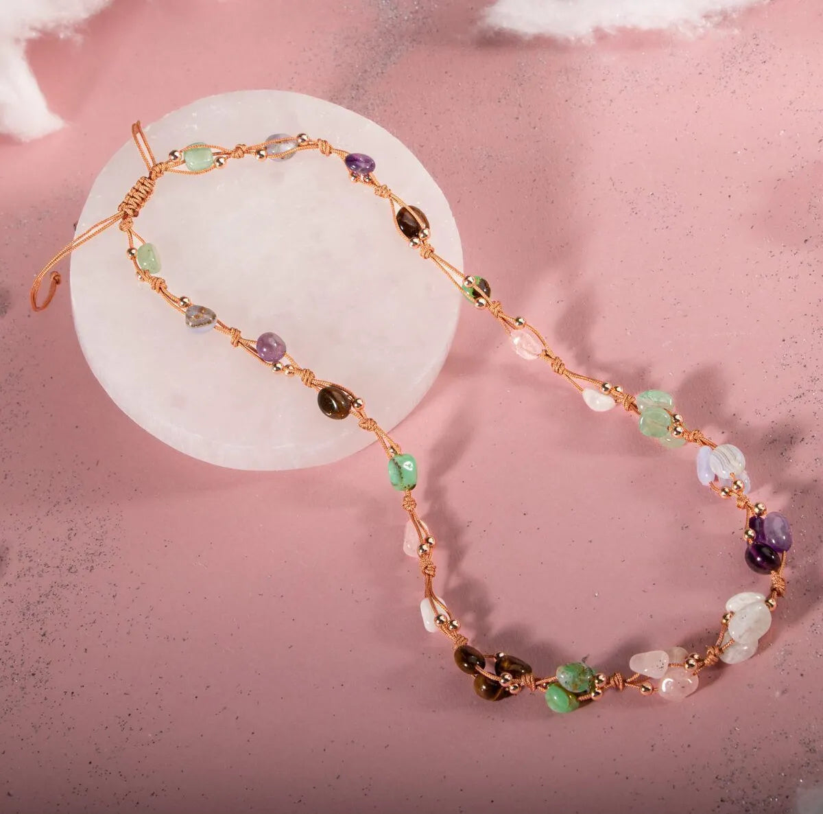 Cancer Natural Stone Necklace and Bracelet, 100% Genuine Natural Stone, Jewelry Set, Necklace Bracelet — image 3